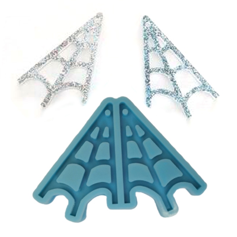 SIY  Crystal Epoxy Resin Mold Spiderweb Shape Earrings Dangler Casting Silicone Mould