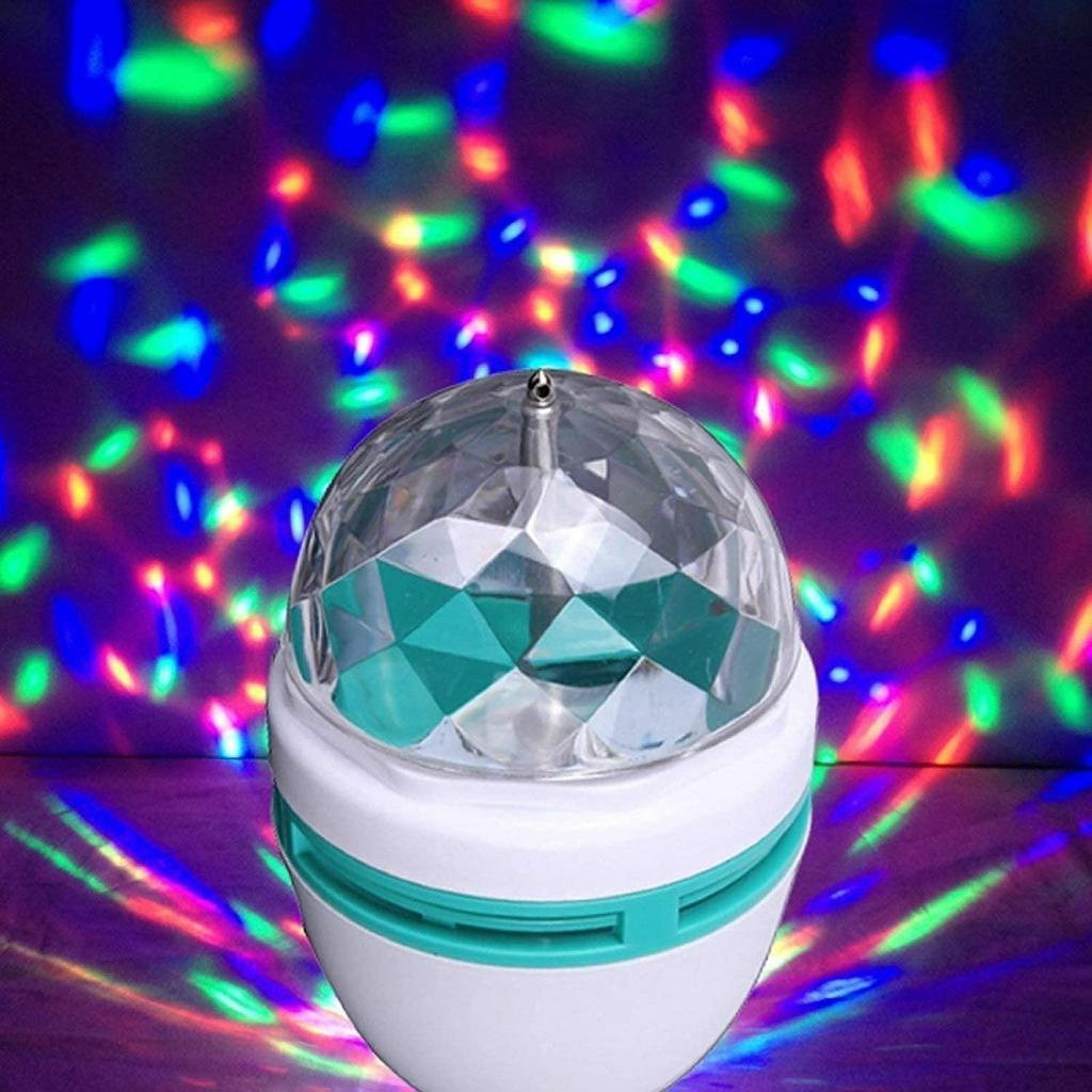 Lampu LED RGB Color Crystal Rotating Light Bulb E27 3W - EP27 - White