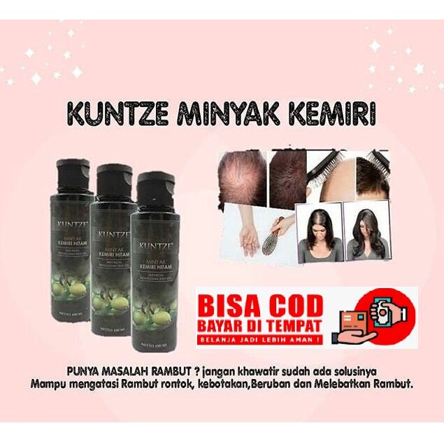Kuntze minyak kemiri hitam Original BPOM - Penghilang ketombe rambut - Penyubur rambut cepat panjang