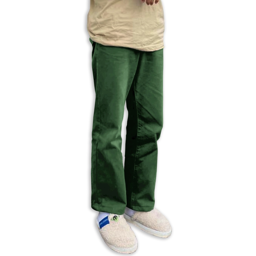 Dritto Baggy Long Pants Canvas - Celana Panjang Regular - Army