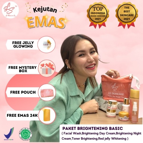 PAKET SKINCARE BPOM CREAM PEMUTIH WAJAH GLOWING BRIGHTENING SERIES LS SKIN CARE (ELSTM)