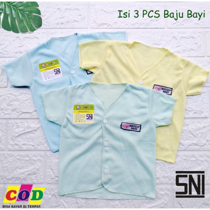 3 PCS BAJU BAYI BARU LAHIR TANGAN PENDEK