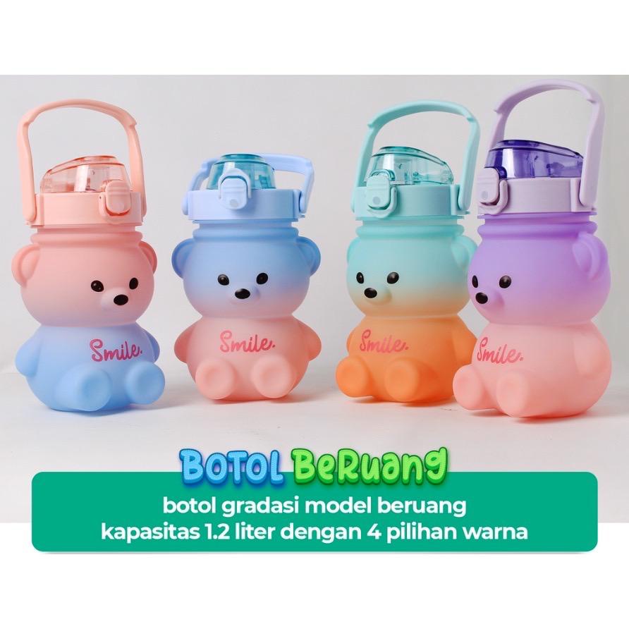 Botol Minum Beruang Gemoy 1100ml / Botol Minum Viral Bear Gradasi 1.1 Liter