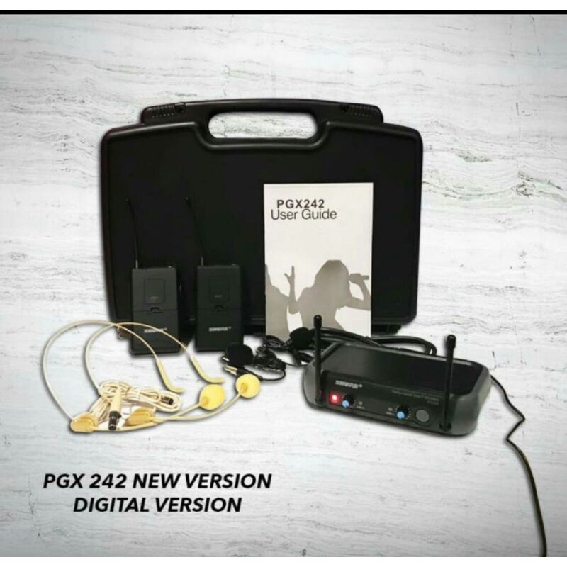 Mic Wireless Shure PGX-242 New UHF -- 2Mic Clip on + Headset