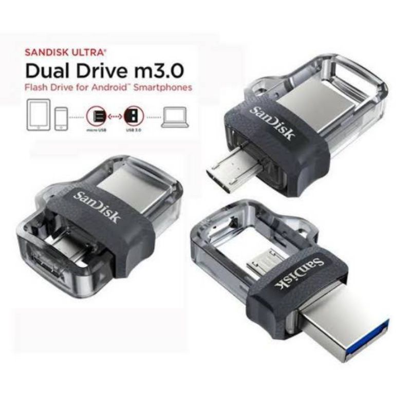 SanDisk OTG 16GB m3.0 USB 3.0 Ultra Dual USB Drive - SDDD3 16 Gb