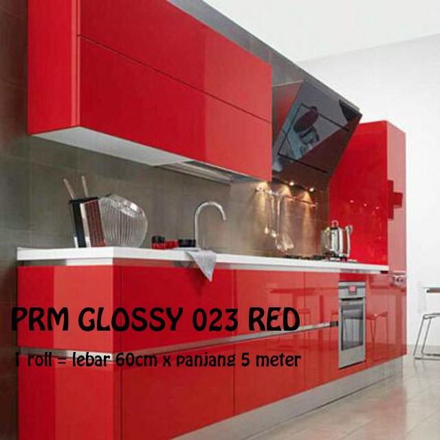 [GD] WALLPAPER KITCHEN SET WALLPAPER GLOSSY PREMIUM BLACK WHITE RED YELLOW BLUE LEMARI DAPUR MEJA