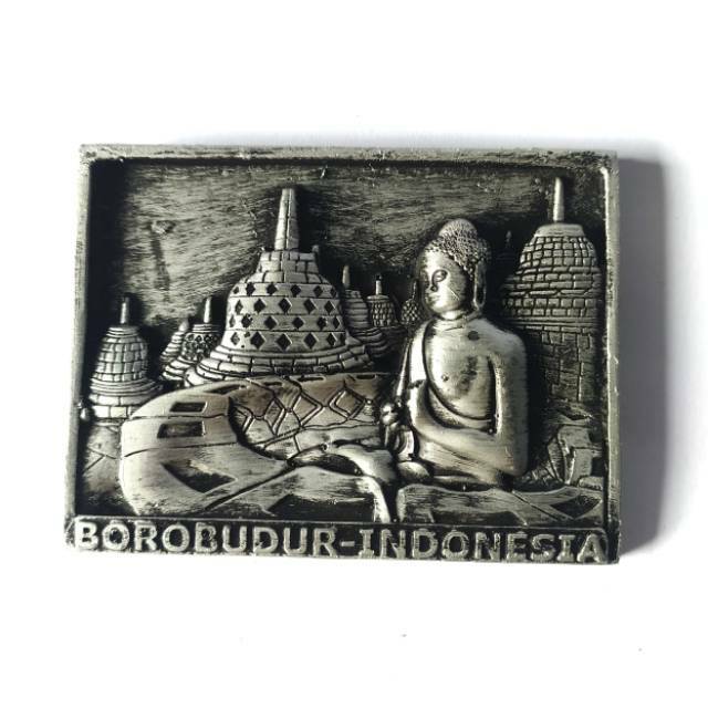 (BISA COD) MAGNET KULKAS FIBERGLASS BENTUK STUPA CANDI BOROBUDUR JOGJA &amp; KERIS WAYANG INDONESIA