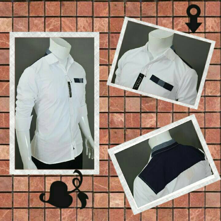 KEMEJA PRIA MOLLY WHITE SLIMFIT LENGAN PANJANG CASUAL STYLE LIMITED EDITION WIND STAR