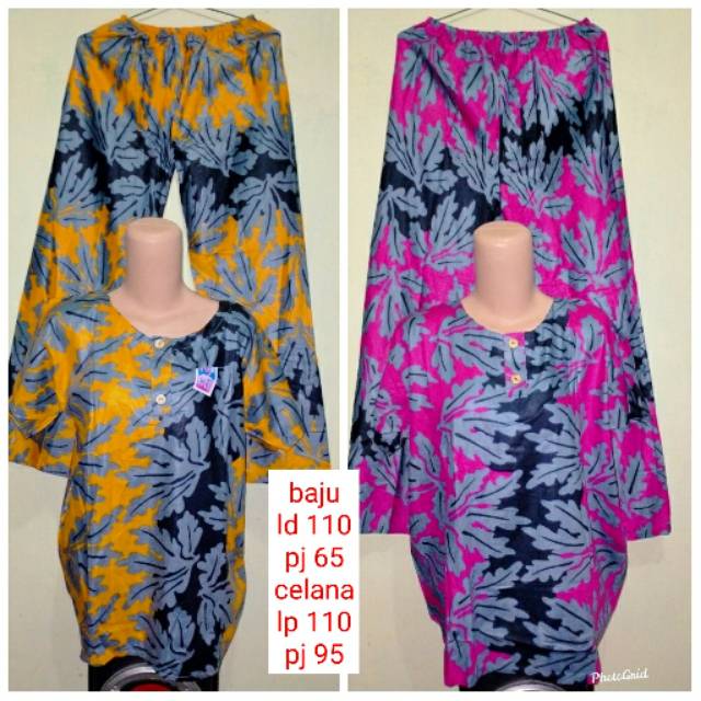 Setelan celana panjang bahan katun rayon