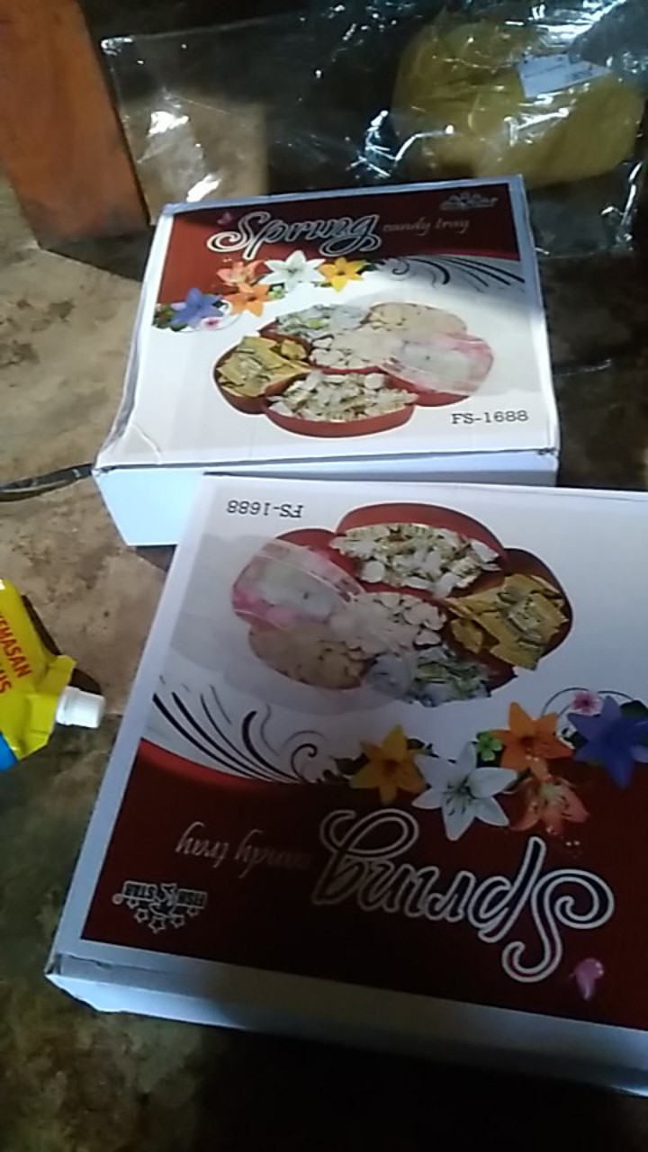 Toples Sekat Cantik Toples Bunga Spring Candy Tray Set Fish Star