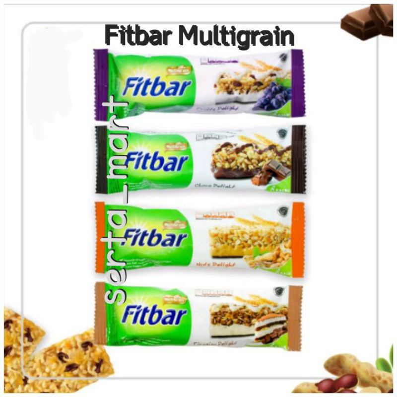 

Fitbar Multigrain Sereal Bar 22gr - Snack Choco / Tiramisu / Fruits Delight