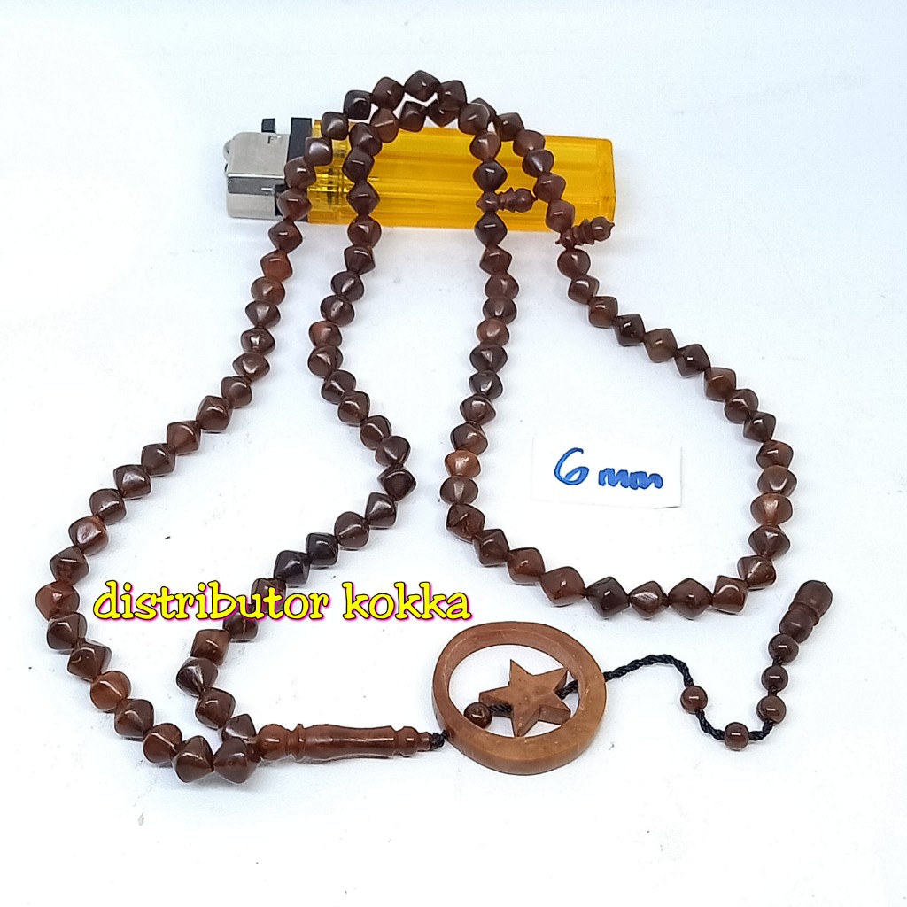 GROSIR 5pcs tasbih kokka kaukah 99 wajik bulan bintang 6mm CKT