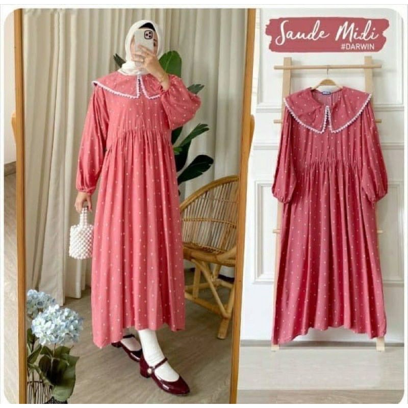 DRES / POLKA DRESS / DRESS WANITA / GAMIS WANITA / DRESS WANITA MUSLIM / GAMIS MUSLIM