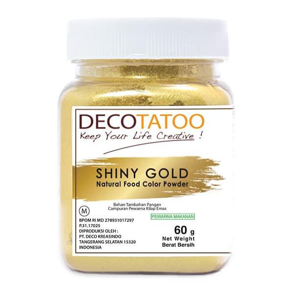 

Decotatoo Shiny GOLD Color powder 60 gr (pewarna makanan)