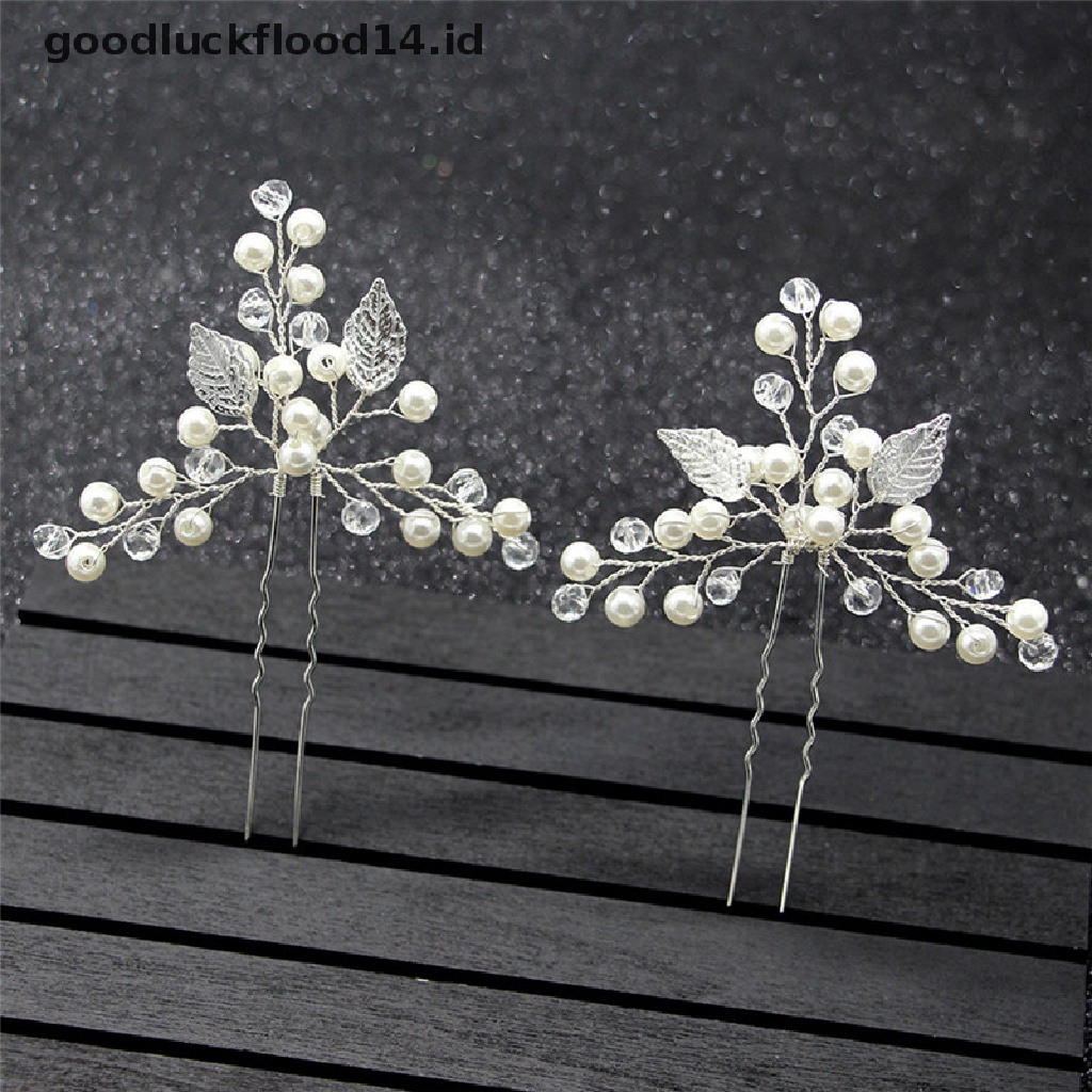 [OOID] Wedding Bridal Hair Comb Clip Crystal Rhinestone Flower Faux Pearl Hairpin ID