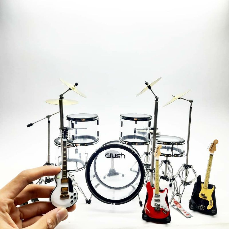 hiasan dinding pajangan rak miniatur set drum ACRYLIC CRUSH DOWOON DAY6 plus gitar