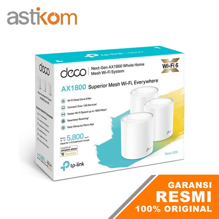 TP-Link DECO X20 3 Pack X1800 Whole Home Mesh Wi-Fi 6 System
