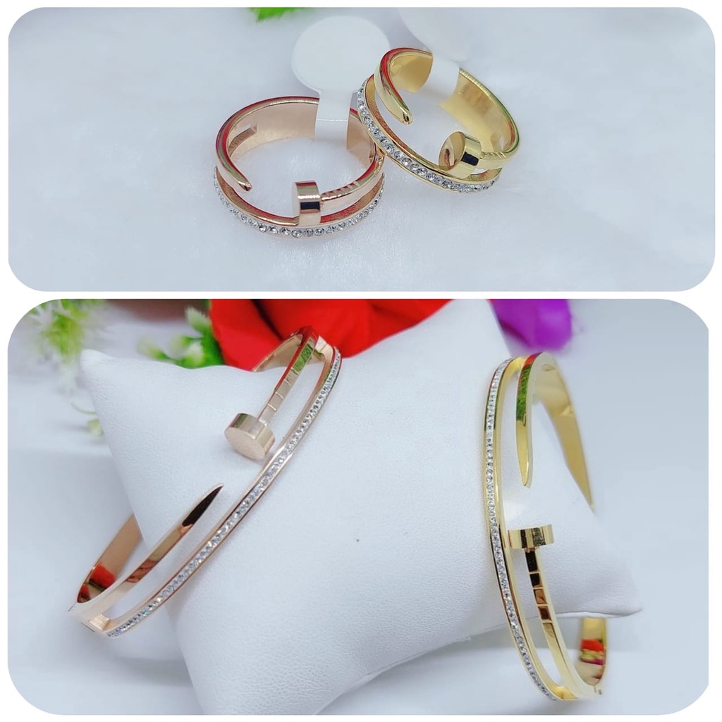 Gelang titanium permata fashion jewellery 0330