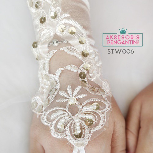 [BISA COD] SARUNG TANGAN PESTA AKSESORIS PENGANTIN WEDDING GLOVES NUDE STW006