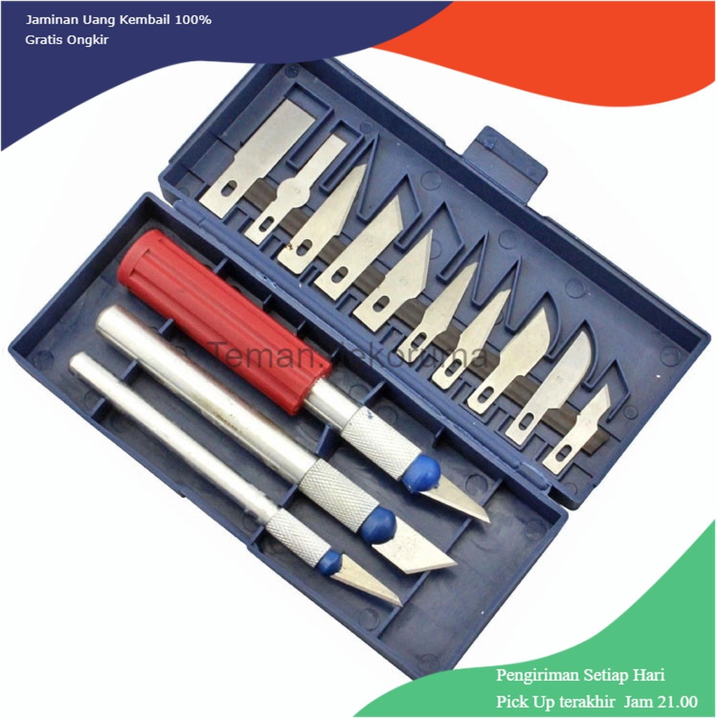 TD-A101 KNIFEZER Set Pisau Ukir Seni 13 in 1 Crafting Knife 3 Handle - A-003