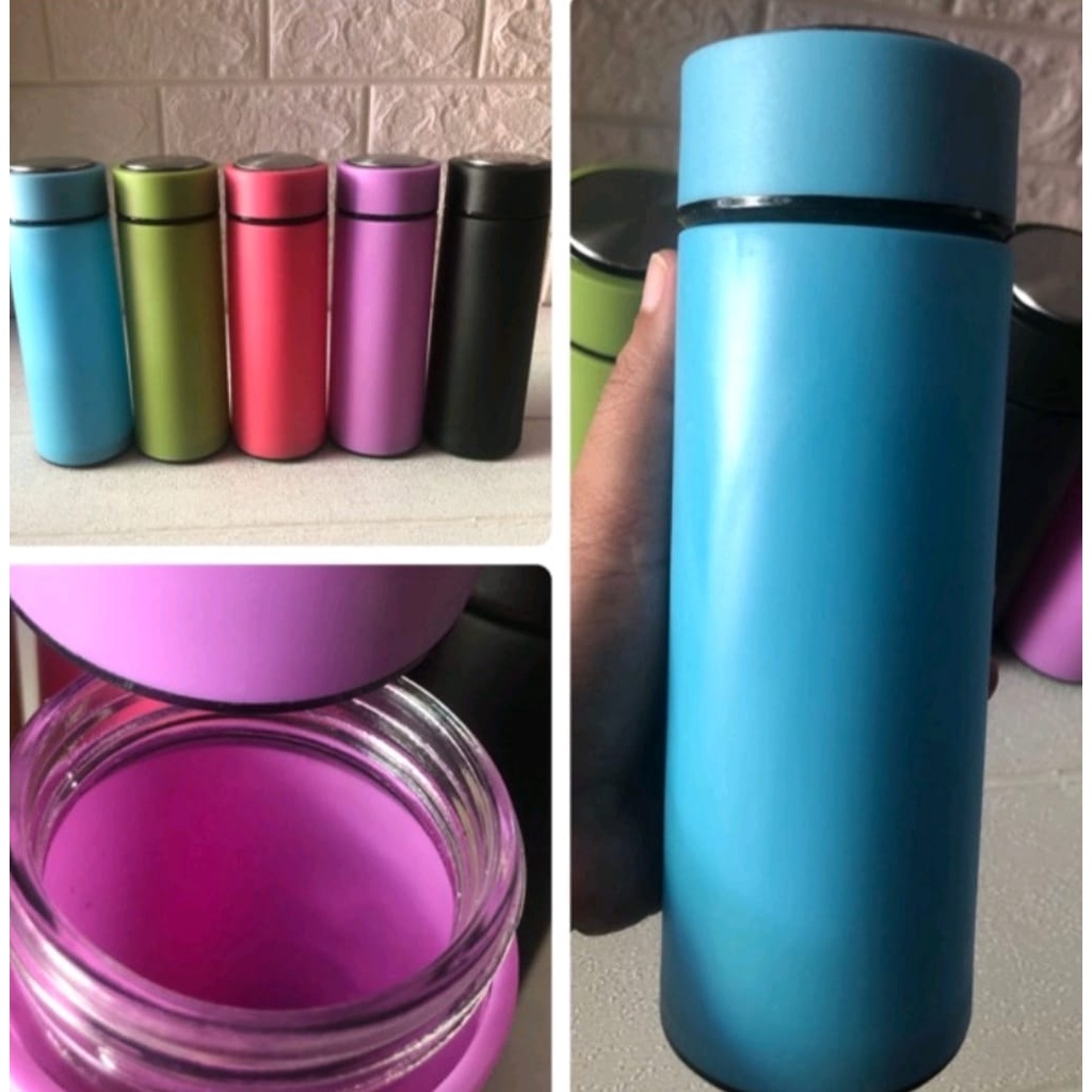 Botol Minum Termos Kaca 450ml Unik Warna Warni Polos-Tempat Minuman Six Oup Beling Kaca Aesthetic Cover Plastik-Tumbler Air Minum Murah Mini Unik Korea 6oup Cantik Free BPA Tahan Panas