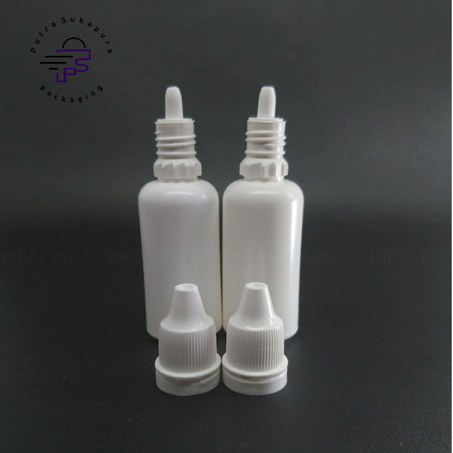 Botol Tetes Segel 30ml 30 cc ml Kosong Plastik Putih Propolis Murah