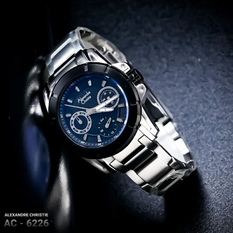 Jam Tangan Pria Merk Alexander Christie Original Type AC-6226 Stainless Baterai