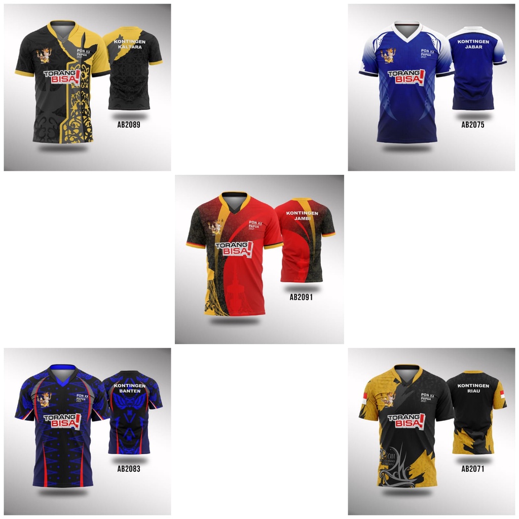 Kaos Jersey PON XX PAPUA 2021 Kaos Merchandise Printing Premium Indonesia Kontingen Kalimantan Utara