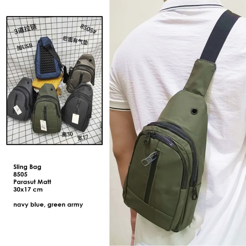 Tas ransel usb parasut 3 in 1 Navy blue, green