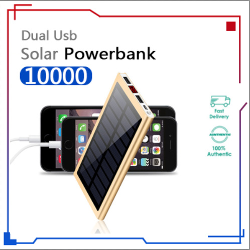 10000mah solar power bank Micro Usb/Dual Usb LED BASIKE fast charging Digital Display LCD