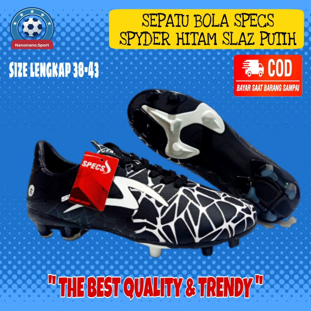 SEPATU SEPAK BOLA SPECS SPYDER HITAM SLAZ PUTIH PRIA SPORT OLAHRAGA ORIGINAL TERBARU