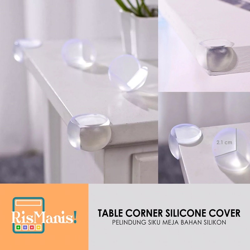 TABLE CORNER SILICONE COVER - Pelindung Sudut Siku Meja Pengaman Pembungkus Furniture Perabot Rumah