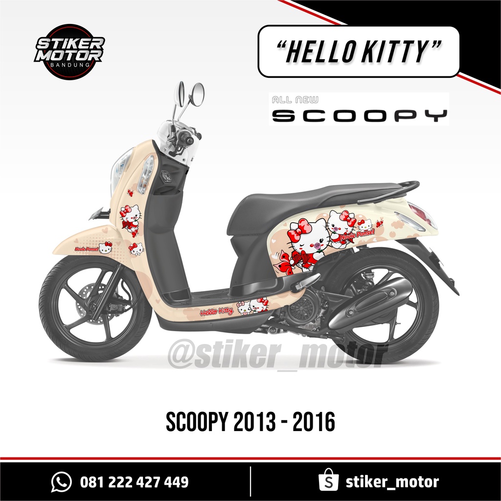 DECAL SCOOPY FI / 2013 - 2016 HELLO KITTY / DECAL SCOOPY HELLO KITTY / STICKER HELLO KITTY / KREM