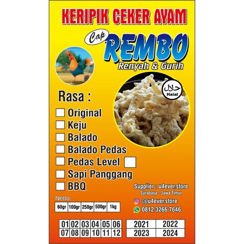 

keripik ceker ayam cap REMBO diet ketogenik paling murah