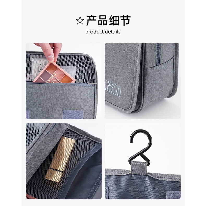 IMURA | Toiletries Bag Gantung / Tas Toilet Kosmetik / Travel mate Tas Korea Make up Beludru Jeans