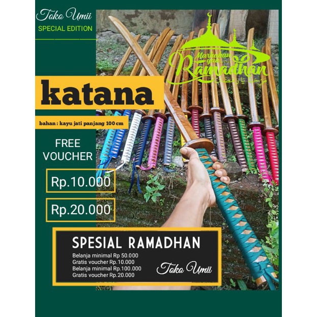 mainan pedang kayu katana