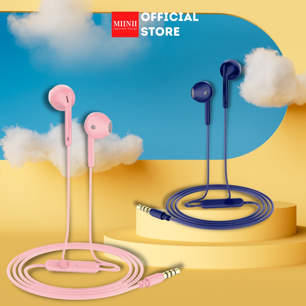 MIINII Headset/Handsfree Macaron U30 Earphone+Mic Hifi Extra Bass Mate Colour+Packing