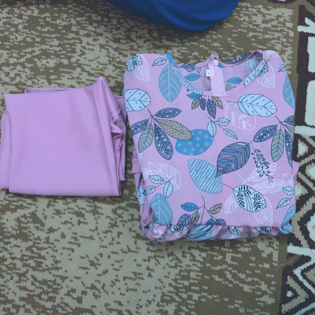 Gamis anak motif daun ( Nota Live kak Adibah.basmah.syahidah )