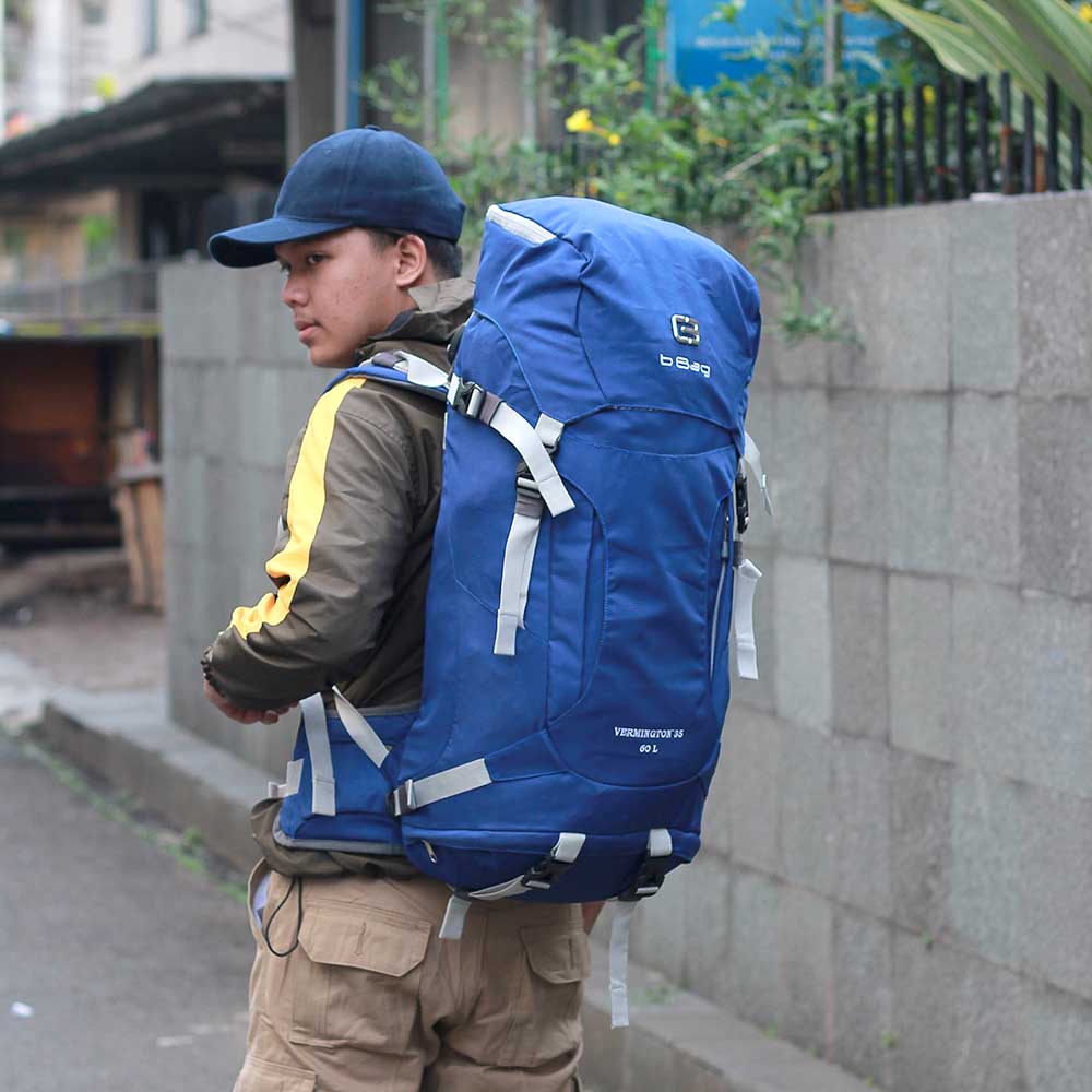 Justrue Carrier 60 Liter Tas Gunung 60L Tas Ransel Outdoor Biru 153