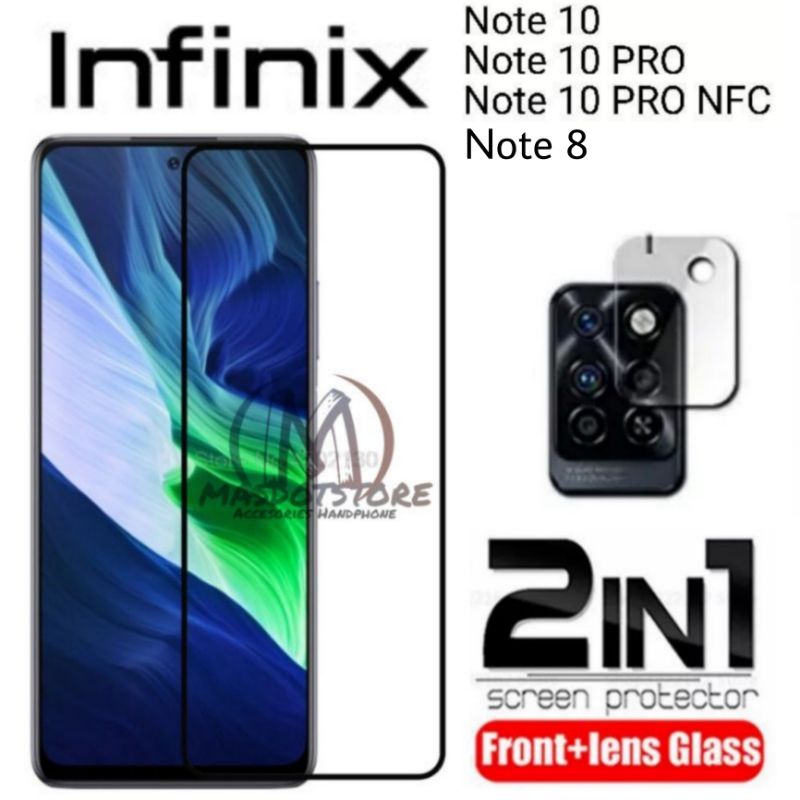Tempered Glass Infinix Note 8 , Note 10 , Note 10 PRO , Note 10 PRO NFC Paket 2IN1 Tempered Glass