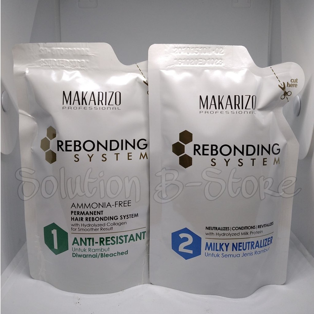 MAKARIZO Rebonding System Sachet 125ml X 2 Step Obat Pelurus Rambut / Smoothing