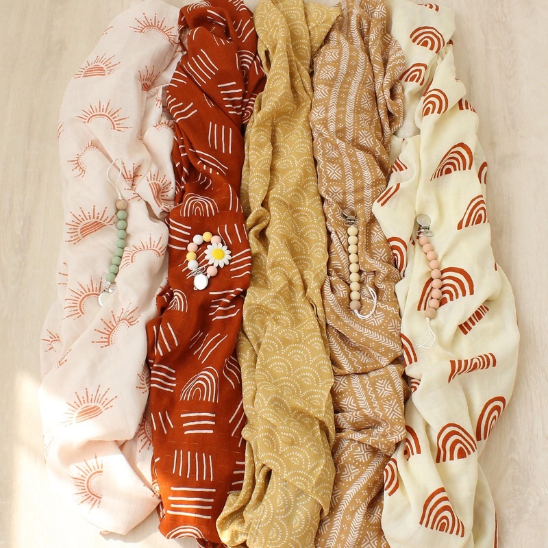 Muslin swaddle mix bamboo cotton bedong bayi selimut bayi