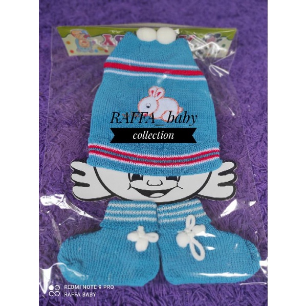 Set topi + kaos kaki bayi, RAJUT