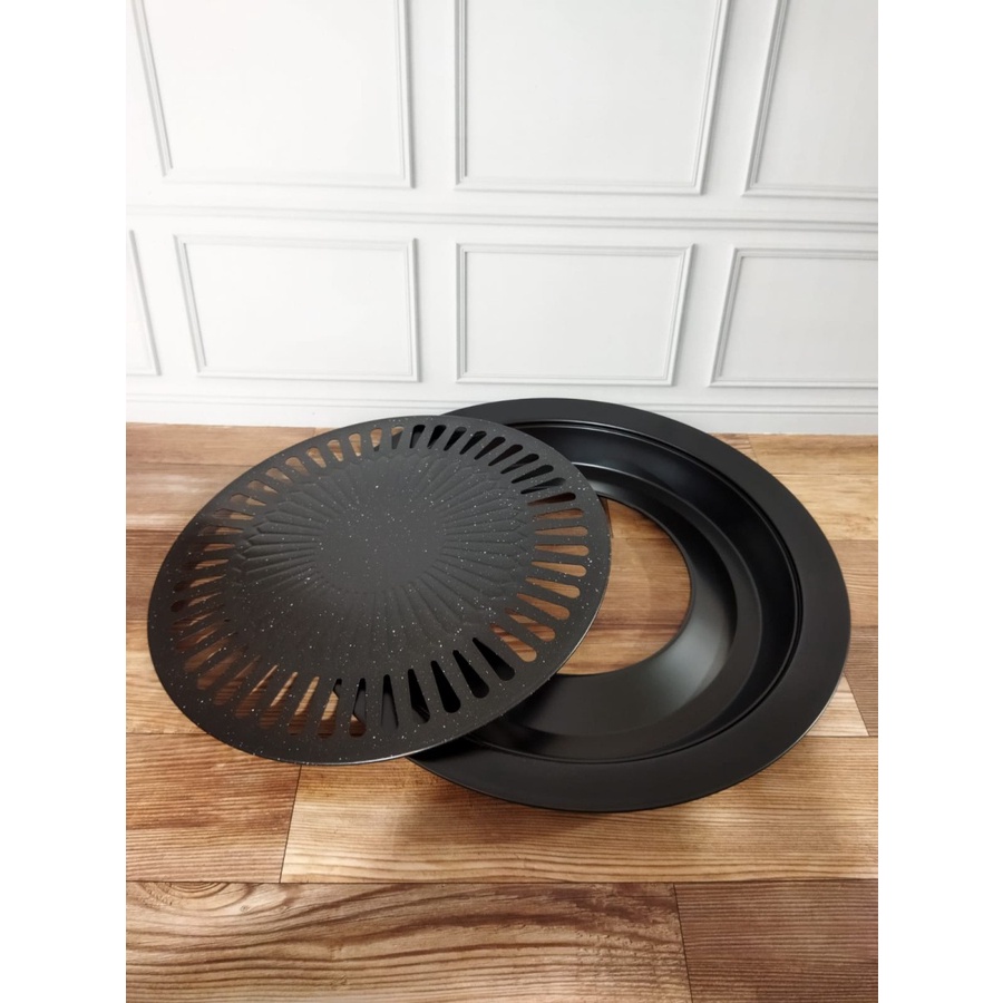 Panggangan Grill Pan Bulat / Pemanggang Grill BBQ