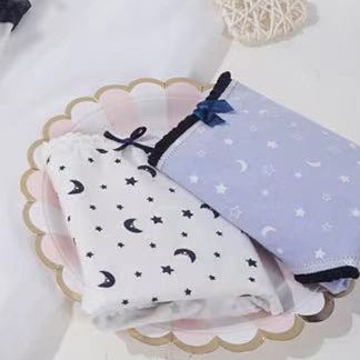 HOHO_HWANG (C-89) Celana Dalam Brief Mid Waist Bahan Katun Anti Bakteri Warna Polos Untuk Wanita-C-89 small moon