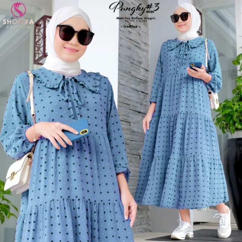 AMELIA, PUNGKY Midi Series Dress Ori by Shofiya Fashion