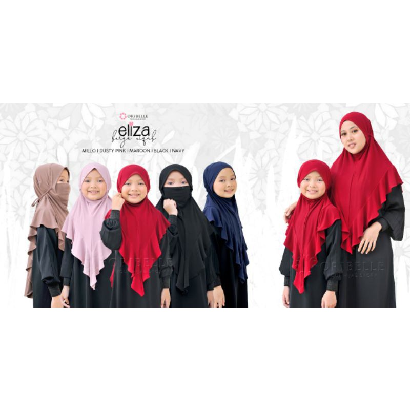 ELIZA BERGO NIQAB BY ORIBELLE/ HIJAB MASKER/ JILBAB BERGO INSTAN/ JILBAB COUPLE IBU ANAK