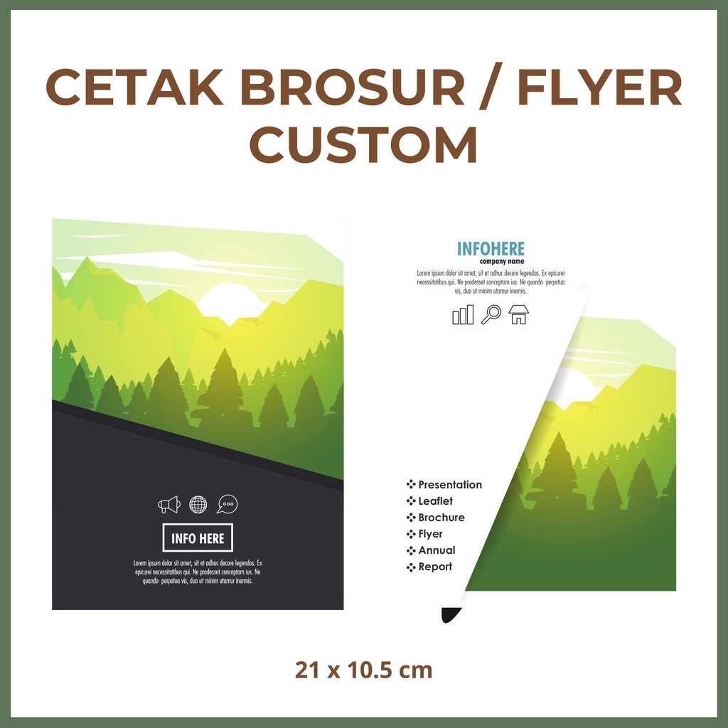 

(A5) Cetak Brosur / Flyer / Leaflet Custom - min 50