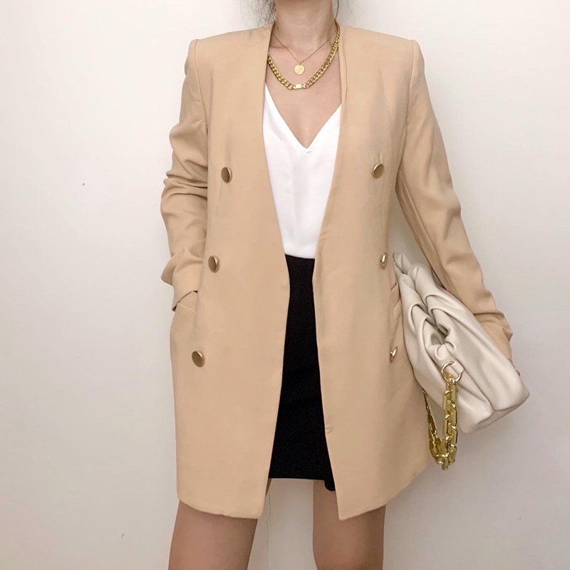 clovis cream blazer