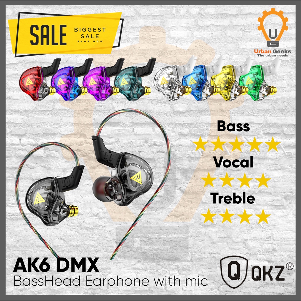 QKZ AK6 DMX BassHead Earphone with mic alt AK6 Pro Max